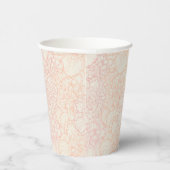 Pink Peony Floral Pattern Papieren Bekers (Rechts)