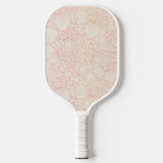 Pink Peony Floral Pattern Pickleball Paddle (Voorkant)