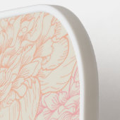 Pink Peony Floral Pattern Pickleball Paddle (Links Detail)