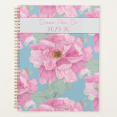Pink Peony Floral Pattern  Planner (Voorkant)