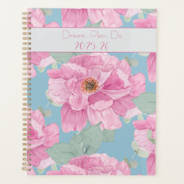 Pink Peony Floral Pattern  Planner