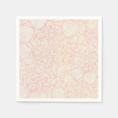 Pink Peony Floral Pattern Servet (Voorkant)