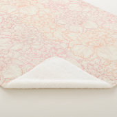 Pink Peony Floral Pattern Sherpa Deken (3/4)