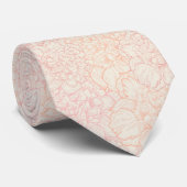 Pink Peony Floral Pattern Stropdas (Opgerold)