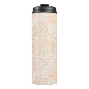 Pink Peony Floral Pattern Thermosbeker