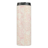 Pink Peony Floral Pattern Thermosbeker (Achterkant)