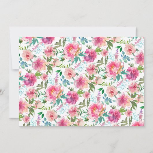 Pink Peony Floral Save the Date Invitation (Achterkant)