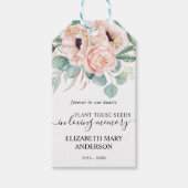 Pink Peony Floral Seed Packet Memorial Cadeaulabel (Voorkant)