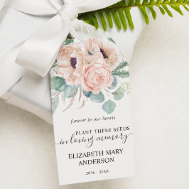 Pink Peony Floral Seed Packet Memorial Cadeaulabel