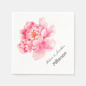 Pink Peony Floral Servetten (Voorkant)
