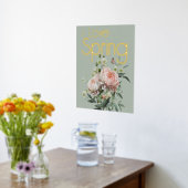 Pink Peony Floral Spring Folie Afdrukken (Laag (Keuken))