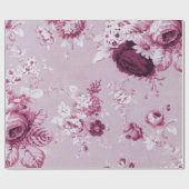 Pink Peony Floral Toile Fabric No.5 Cadeaupapier (Vlak)