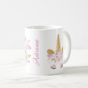 Pink Peony Floral Unicorn Whimsical™ Koffiemok