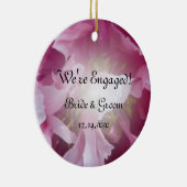 Pink Peony Floral Verloving Foto Keramisch Ornament (Rechts)