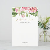 Pink Peony Floral Vrijgezellenfeest Advice for Cou (Staand voorkant)