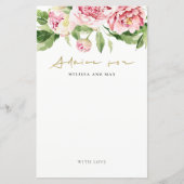 Pink Peony Floral Vrijgezellenfeest Advice for Cou (Voorkant)