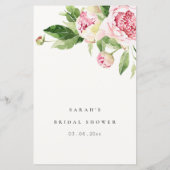 Pink Peony Floral Vrijgezellenfeest Advice for Cou (Achterkant)