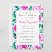 Pink Peony Floral Vrijgezellenfeest Kaart (Voorkant)