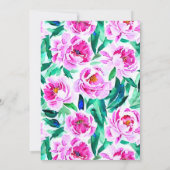 Pink Peony Floral Vrijgezellenfeest Kaart (Achterkant)