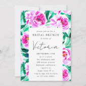 Pink Peony Floral Vrijgezellenfeest Kaart (Voorkant)