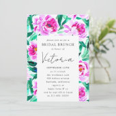 Pink Peony Floral Vrijgezellenfeest Kaart (Staand voorkant)