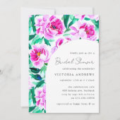 Pink Peony Floral Vrijgezellenfeest Kaart (Voorkant)