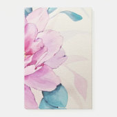 Pink Peony Floral Waterverf Art Post-it Notes (Voorkant)