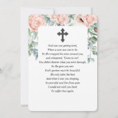 Pink Peony Floral Waterverf Funeral Prayer Card Bedankkaart (Achterkant)