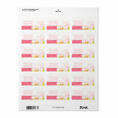 Pink Peony Floral Wedding Address Etiket (Full Sheet)