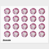 Pink Peony Floral Wedding Envelope Seals Ronde Sticker (Vel)