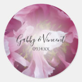 Pink Peony Floral Wedding Envelope Seals Ronde Sticker (Voorkant)