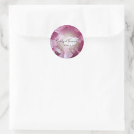 Pink Peony Floral Wedding Envelope Seals Ronde Sticker