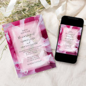 Pink Peony Floral Wedding Kaart