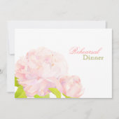 Pink Peony Floral Wedding Rehearsal Dinner Kaart (Voorkant)