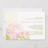 Pink Peony Floral Wedding Rehearsal Dinner Kaart (Achterkant)