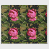 Pink Peony Floral wrapping Paper Cadeaupapier (Vlak)