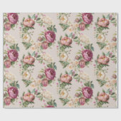 Pink Peony Floral Wreath Vrijgezellenfeest Cadeaupapier (Vlak)