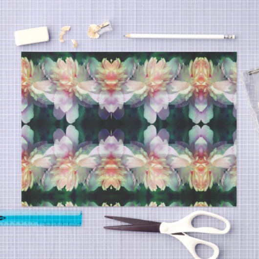 Pink Peony Flower Abstract Pattern Decoupage Tissuepapier (Craft)