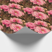 Pink  Peony Flower Cadeaupapier (Hoek)