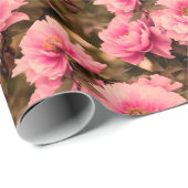 Pink  Peony Flower Cadeaupapier (Rol Hoek)