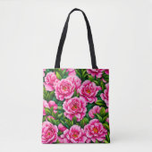 Pink Peony Flower Canvas tas (Voorkant)