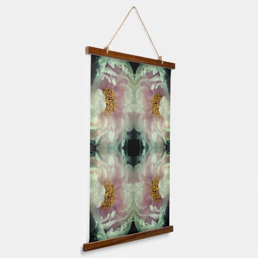 Pink Peony Flower Center Abstract Pattern Hangend Wandkleed (Gebogen)