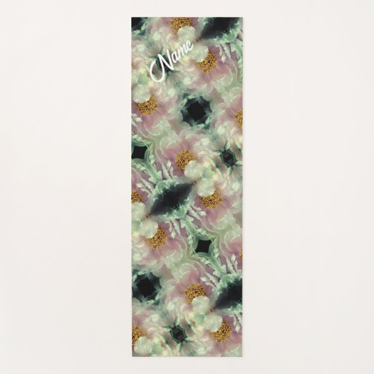 Pink Peony Flower Center Pattern Gepersonaliseerd Yogamat (Voorkant)