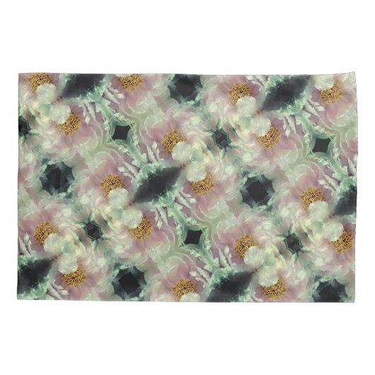 Pink Peony Flower Center Pattern Kussensloop (Achterkant)