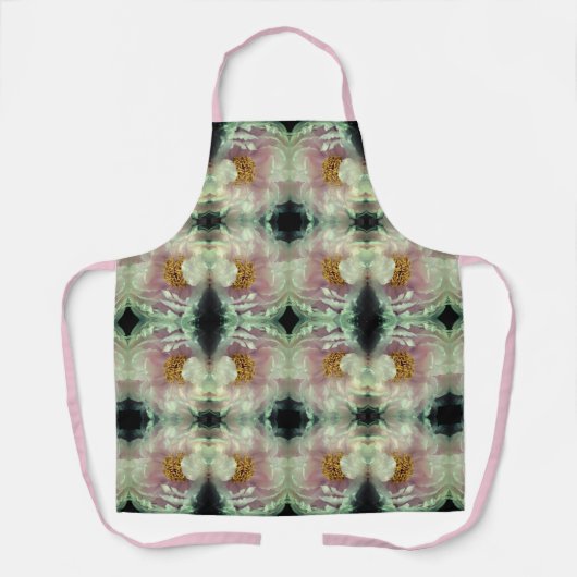 Pink Peony Flower Center Pattern Schort (Voorkant)