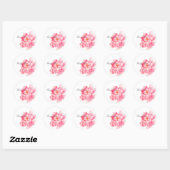 Pink Peony Flower Dank u Ronde Sticker (Vel)