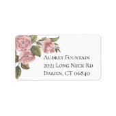  Pink Peony Flower Elegant Floral Etiket (Voorkant)