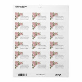  Pink Peony Flower Elegant Floral Etiket (Full Sheet)
