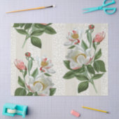 Pink Peony Flower Floral Lace Stripe Decoupage Tissuepapier (Craft)