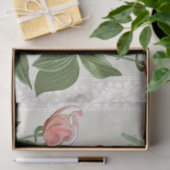 Pink Peony Flower Floral Lace Stripe Decoupage Tissuepapier (Geschenk)